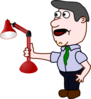 Man Holding A Lamp Clip Art